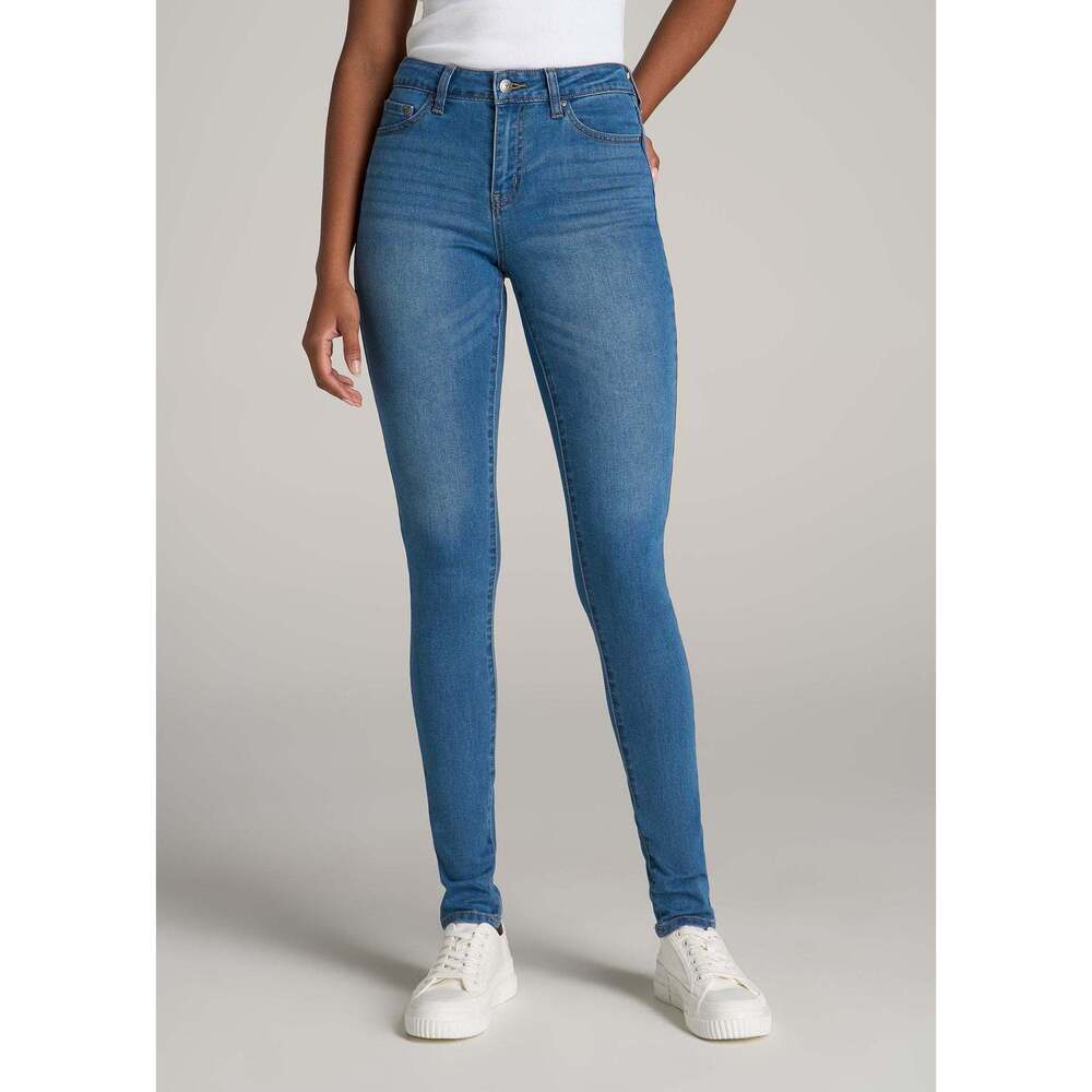 American Tall Sarah MID RISE SKINNY Tall  Jean in Bright Mid Blue Size 29 / 35